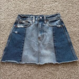 Abercrombie & Fitch Two-Tone Denim A-Line Skirt